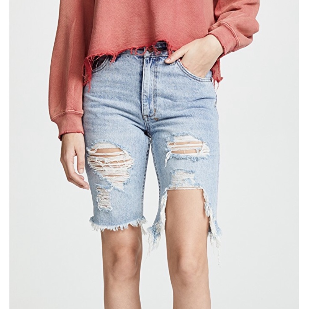 Ksubi Long Distressed Denim Shorts